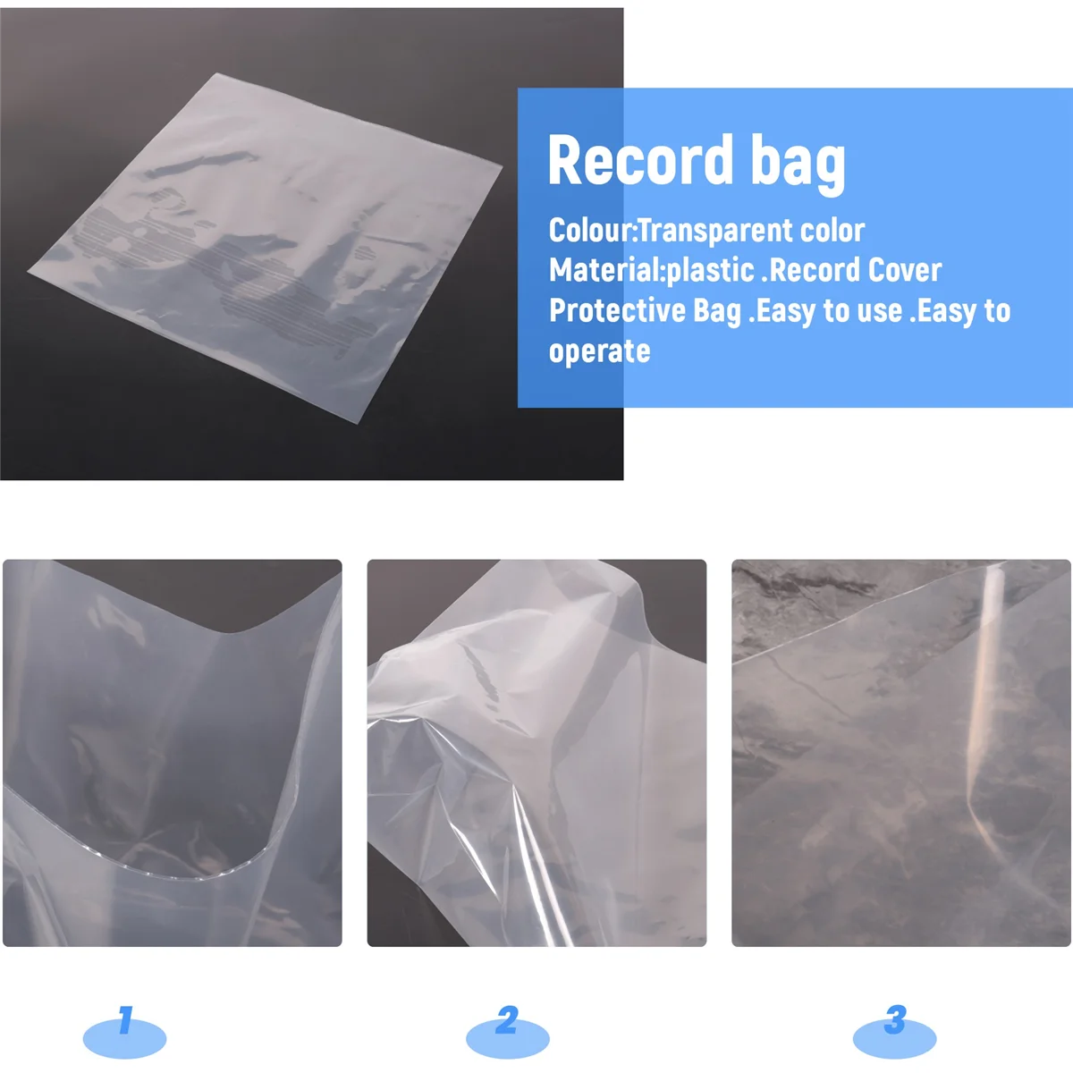 A99T30 Flat Open Top Bag 6.7Mil Strong Cover Plastic Vinyl Record Outer Sleeves for 12 inch Double /Gatefold 2LP 3LP 4LP