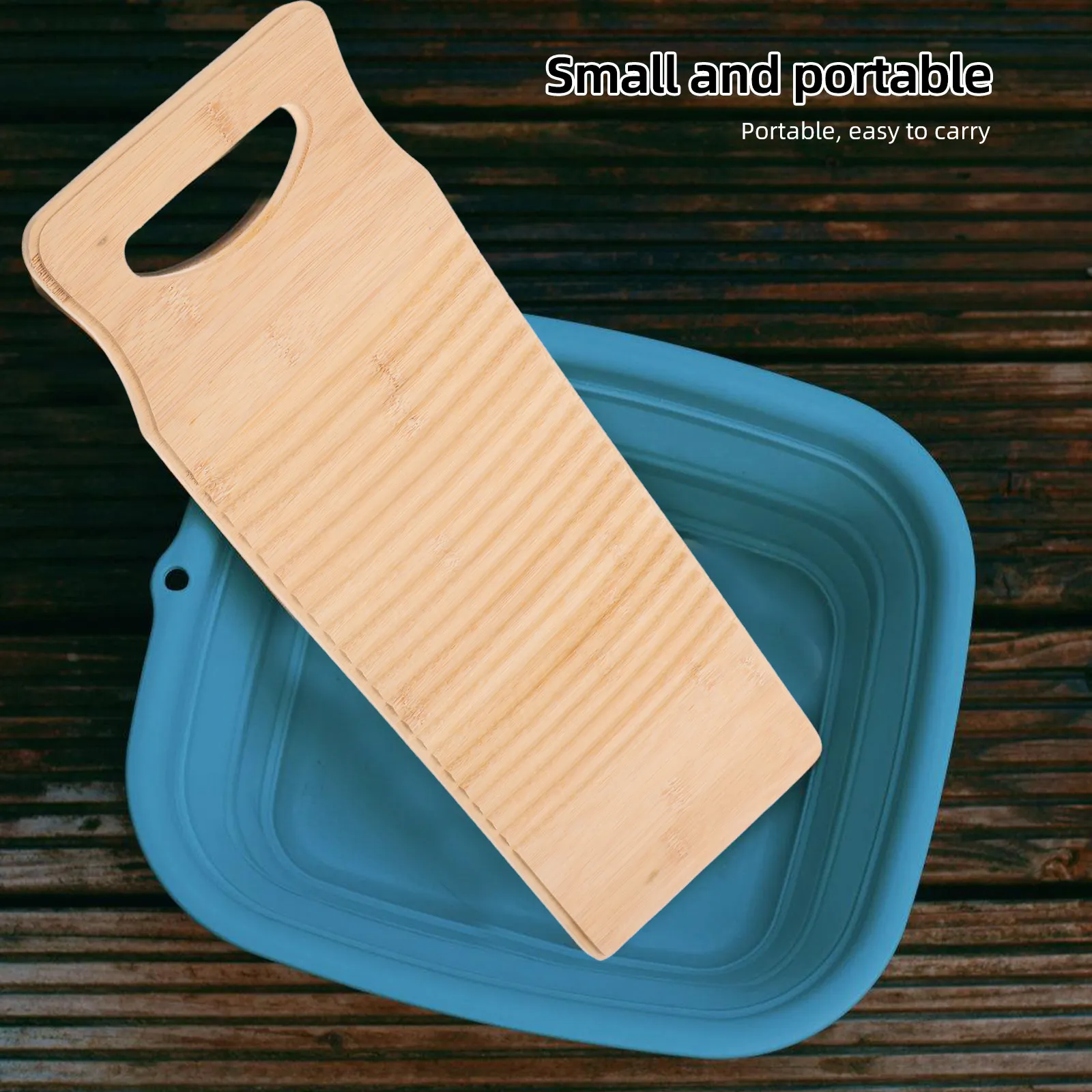 Durable Bamboo Wash Board Hand Washer for Laundry Cleaning Clothes Socks Baby Towels Scarves Practical Ergonomic Handheld