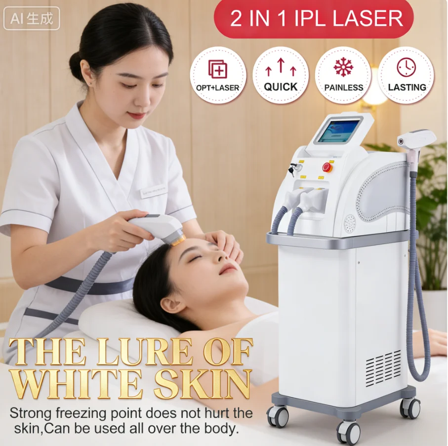 

2 in 1 Portable Ipl Sr Laser/IPL OPT Hair Removal Laser Machine/ Skin Care Rejuvenation For Permanent Use