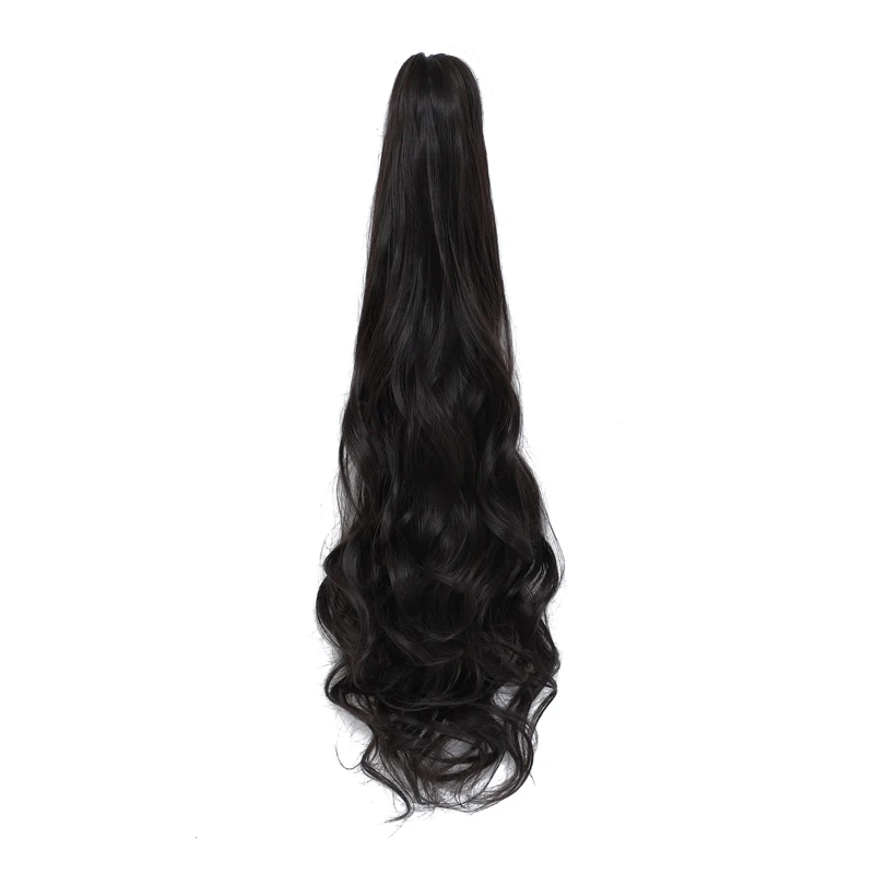 Long Wave Claw Clip Ponytail Extension, Synthetic Heat Resistant False Hair Piece