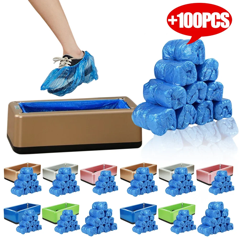 Automatic Shoe Cover Dispenser Hand-Free Shoe Covers Machine With100Pcs Disposable Shoe Covers Anti-slip Base Overshoes Machine