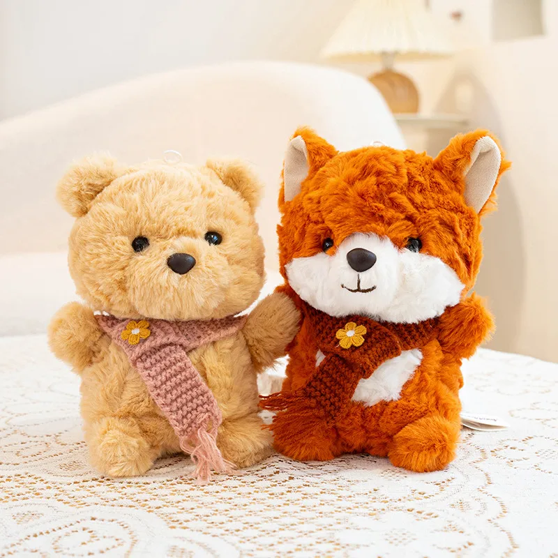 Kawaii سطح المكتب الصغير الكرتون الحيوانات الأليفة الحيوان ألعاب من القطيفة محشوة ديناصور البطريق أصبع الفرخ الثعلب دمية لطيف المفاتيح أكياس ديكور