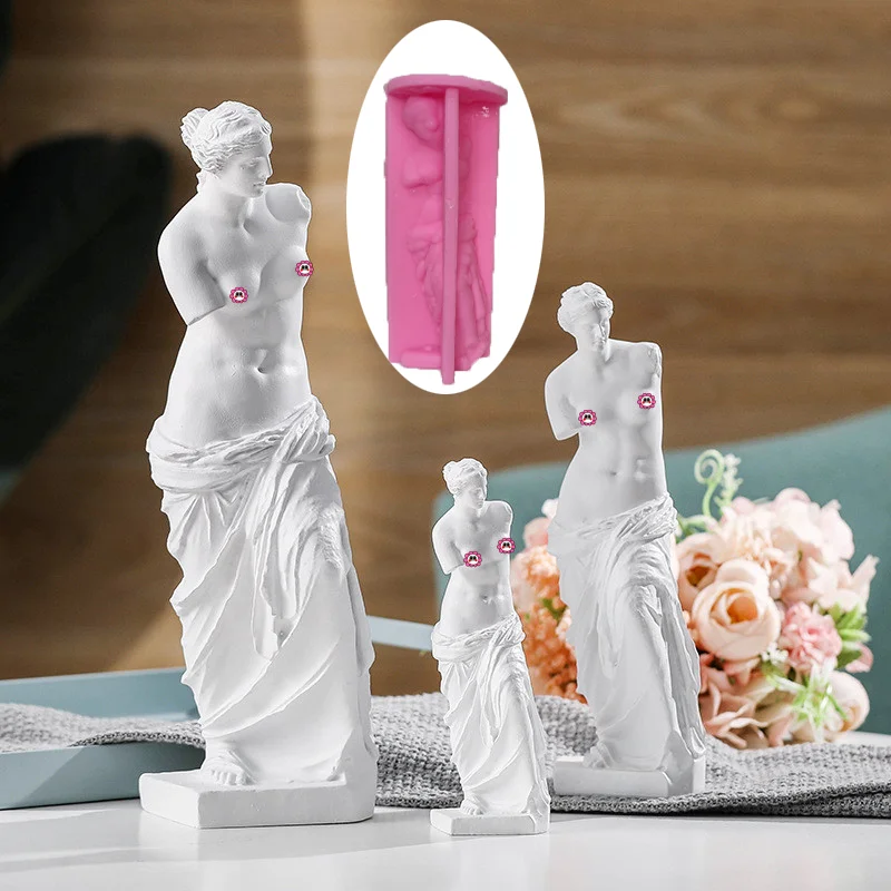 Large 25cm DIY Armless Venus candle silicone mold Venus goddess statue gypsum silicone mold Home decoration resin silicone mold