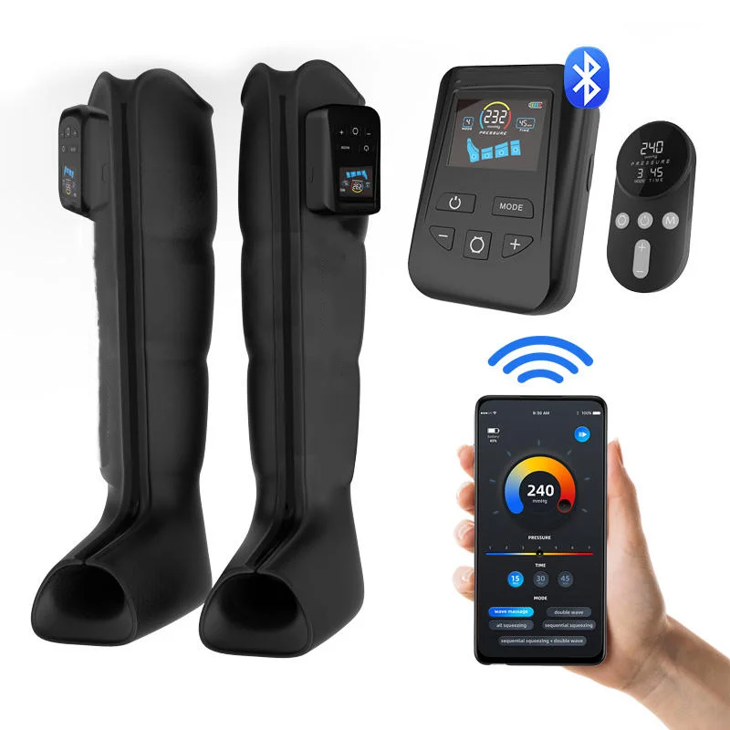 Cordless 3200mah Battery Air Compression Massager Sports Recovery Individual control Airbag Boots Foot Leg Massager AirWrap