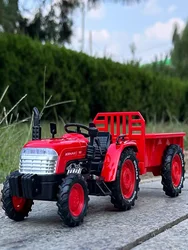 1/32 Round Head Tractor Toy Cars Models Wheel Pull Back Agricultural Tractors Light Sound Vehicles Children's Educational Toys