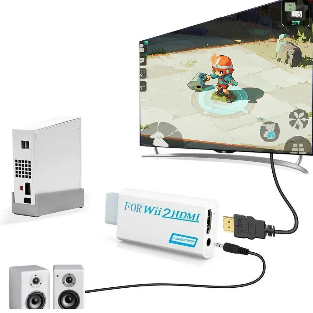 Full HD HDMI-Compatible Adapter For Wii Console Converter with 3.5mm Jack Audio Video Cable 720P For PC HDTV Monitor Display image 6