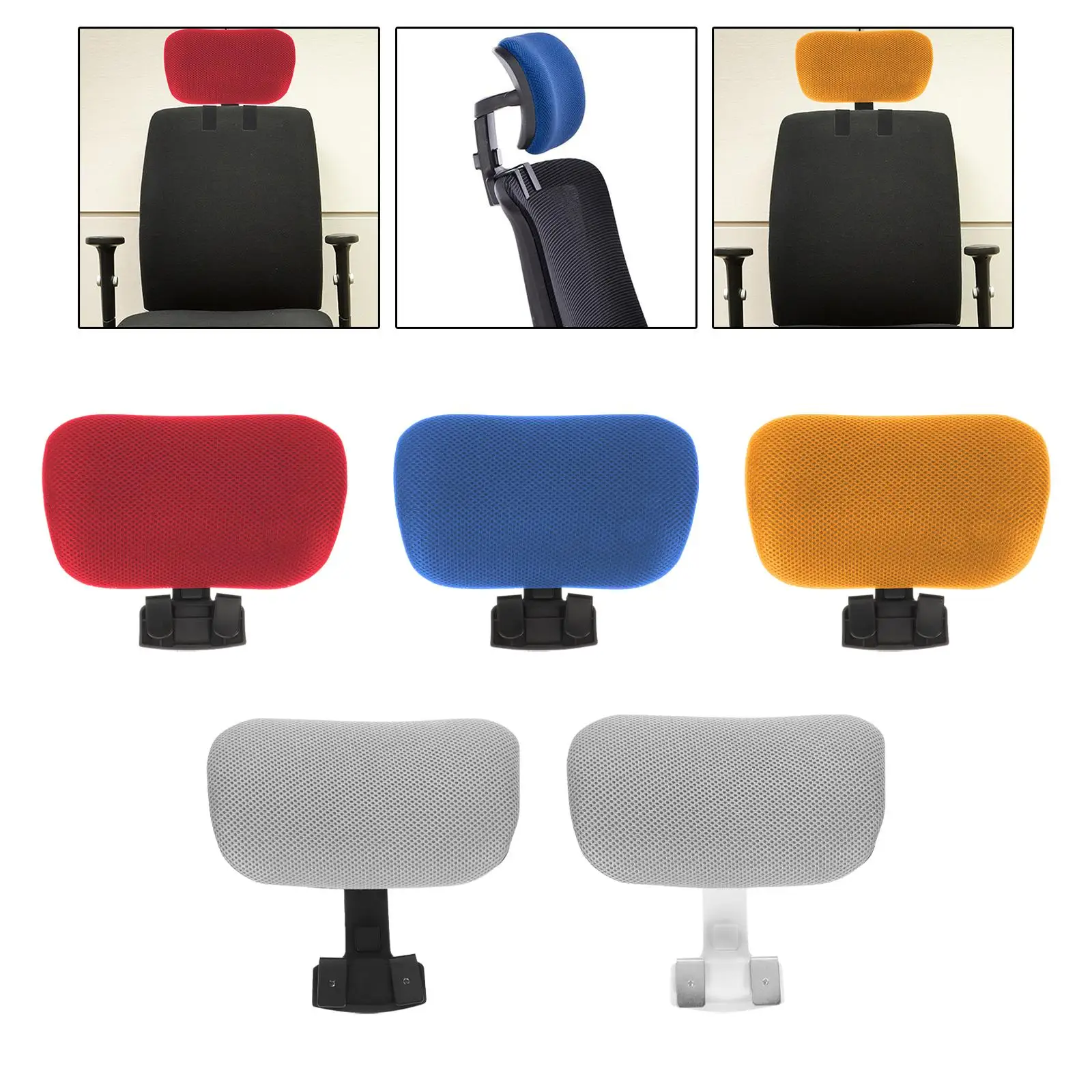 

Office Chair Headrest Easy to Install Detachable Breathable Attachment Comfortable Adjustable Height Angle Desk Chair Head Rest