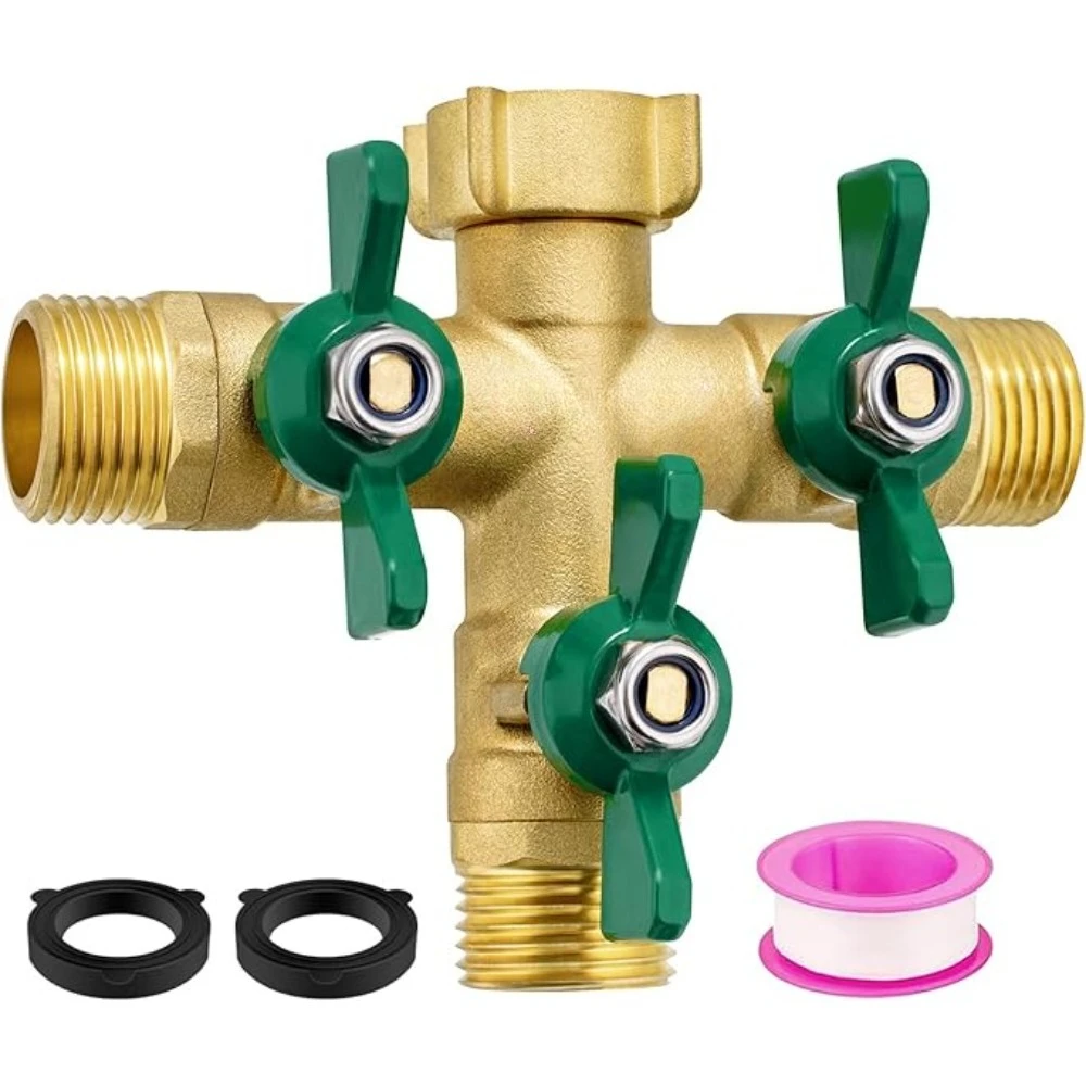 

Латунь с высокой скоростью расхода, 3/4 дюйма, 6 дюймов, 3-ходовой водосплитель, садовый крестовый клапан, трехпортовый коллектор