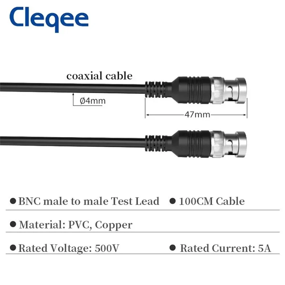 HOT Cleqee P1013 BNC Q9 Male Plug To BNC Q9 Male Plug Oscilloscope Test Probe Cable Lead 100CM BNC-BNC