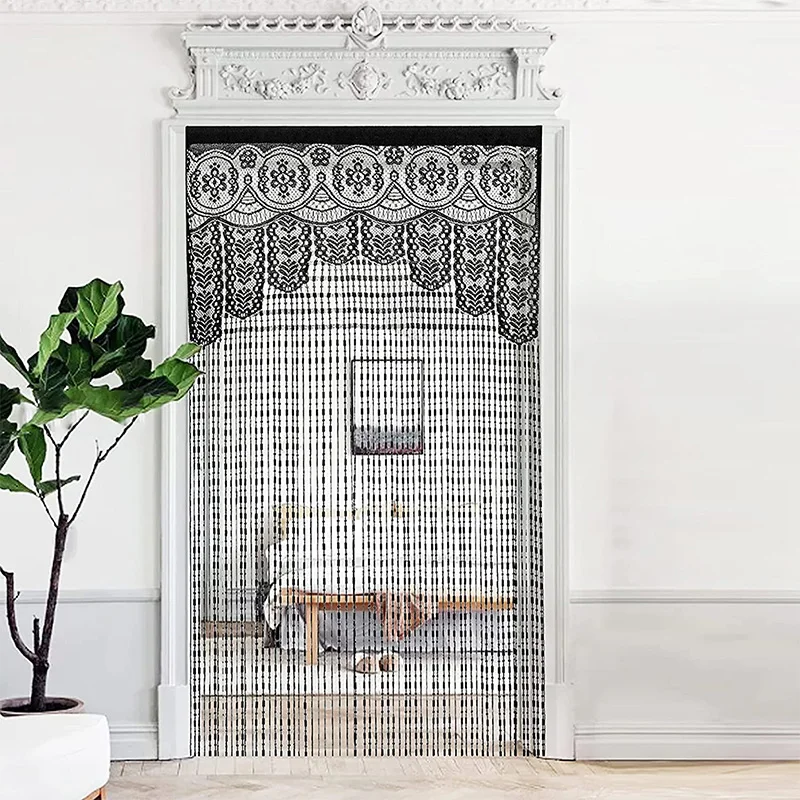 Door Curtain for white salon fringe Tassel String curtain Lace curtain for bedroom  and Sheer wedding decoration room divider