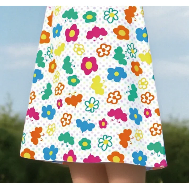 Robe d'été à manches courtes pour filles, imprimé Floral coloré, décontracté, mignon, bohème, vêtements quotidiens et de Camping pour enfants, 2025