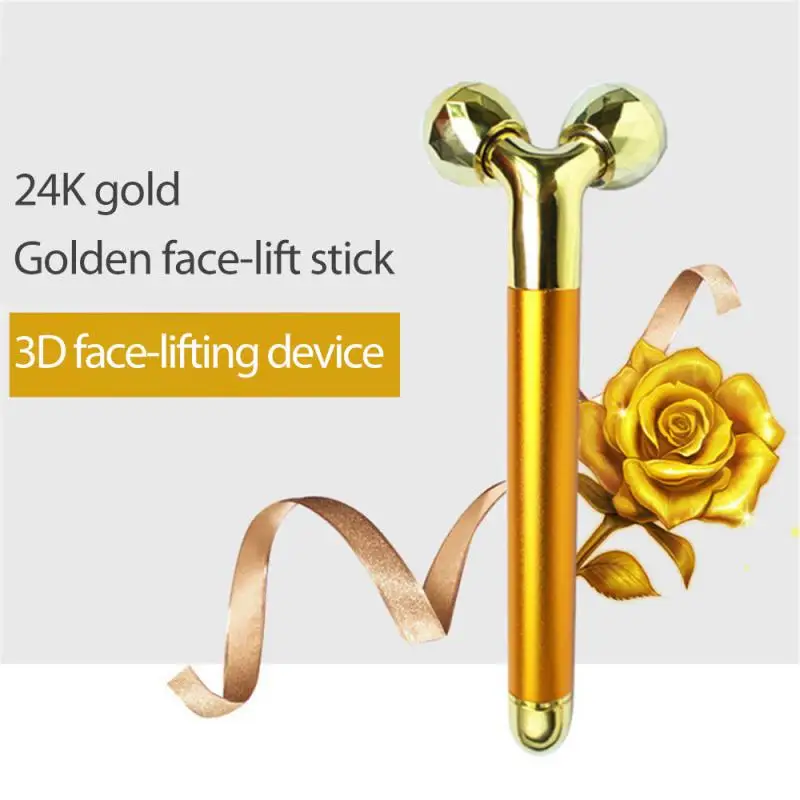 in 1 Face Massager Roller Electric 3D Roller and 24K Facial Pulse T Shape Massager Kit Arm Eye Nose Massager Skin Care Tools