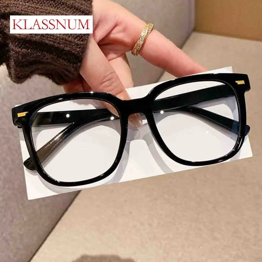 KLASSNUM 2026 Fashion Luxurious Cat's Eye Anti-blue Light Blocking Glasses Women Retro Computer Glasses Flat Mirror