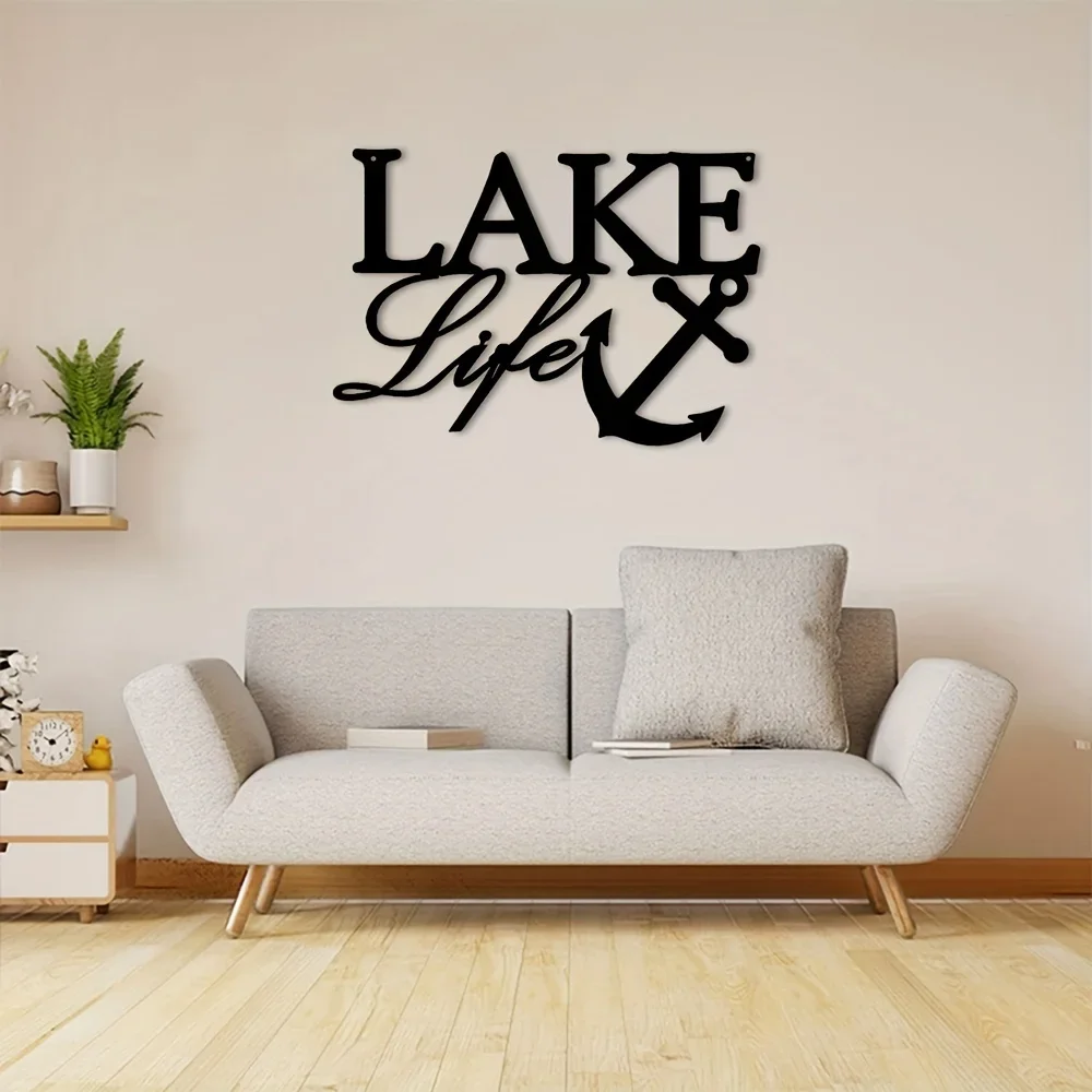 

Lake Life Coastal River Outdoor Decor Metal Wall Art Interior Decoration Home Wall Hanging Home Decor Artwork Livingroom Bedroom