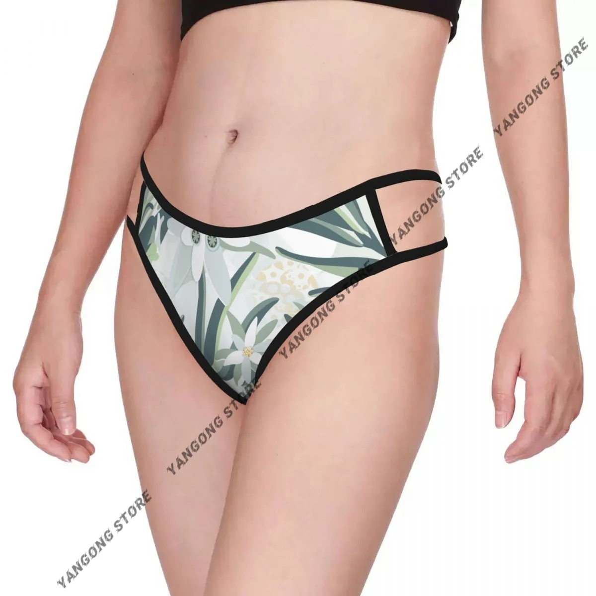 Women's Panties Sexy Thongs G-strings Edelweiss Flower Women Underwear Female Underpants
