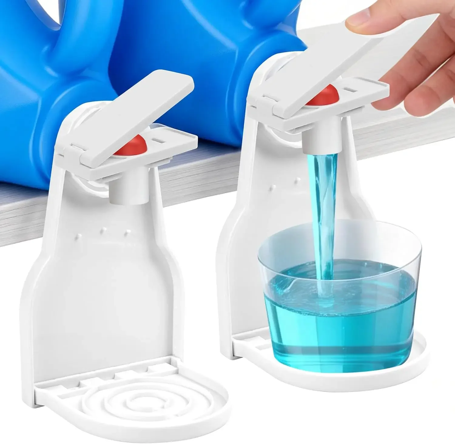 

Detergent Dispenser Cup with Drip Tray, Leak-Proof Design, Easy Switch Nozzle Button