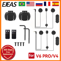 2/1PCS EJEAS V6 PRO Helmet Intercom Clip 3.5mm Microphone Speaker Headset for Vnetphone V4 V6 Motorcycle Bluetooth Interphone