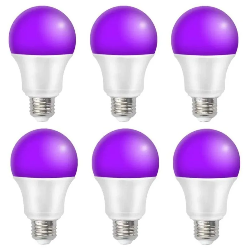 1pc UV LED Black Light Bulbs 9W E27 LED Blacklight Bulb Ultraviolet Light for Glow Party Bedroom UV Lamp Fluorescent Poster Body