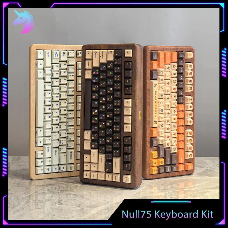 

Zaoyi Null75 Wood Keyboard Kit Wriless Bluetooth Walnut Wood 3mode Gaming Keyboard Kits 81keys 5000mah Hot Swap Gasket Keyboards