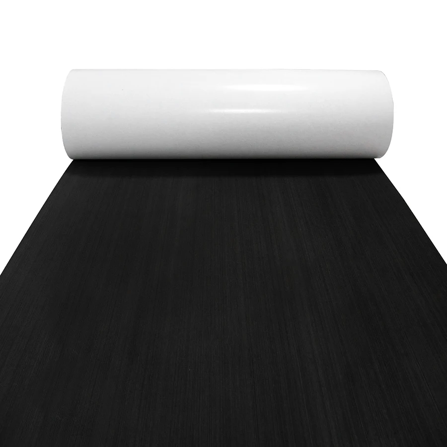 2400x900mm EVA Foam Faux Teak Boat Decking Mat Grey Plain Surface Self-adhesive Yacht Flooring Anti-Skid Sheet Kayak Black CNC