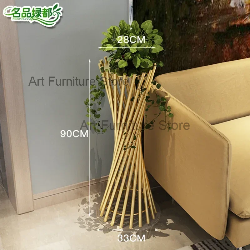 

Light luxury Nordic flower shelf living room pot stand floor-ing simple decoration