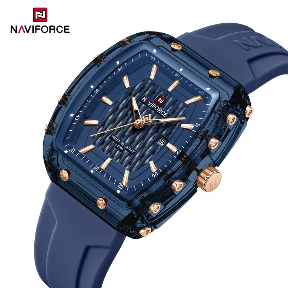 

NAVIFORCE простые светящиеся часы для девочек, женские часы с силиконовым ремешком, спортивные модные часы, водонепроницаемые женские классические часы 50 м