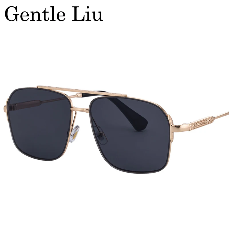 

Oversized Retro Square Punk Sunglasses Men 2026 Luxury Brand Designer Vintage Metal Frame Sun Glasses Male Double Bridge Eyewear