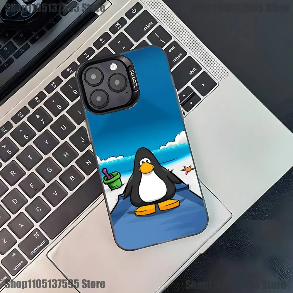 Funda de teléfono Game C-Clubs P-Penguin-ns para iPhone 17,16,15,14,13,12,11,Pro,XS,Max,Plus,Mini,SE4,E, funda negra mate a prueba de golpes