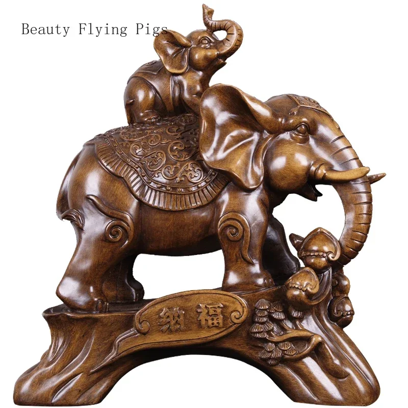 

European Luxury Resin Elephant Crafts Animal Ornaments Creative Home Furnishing Office Decoration Auspicious Wedding Gift
