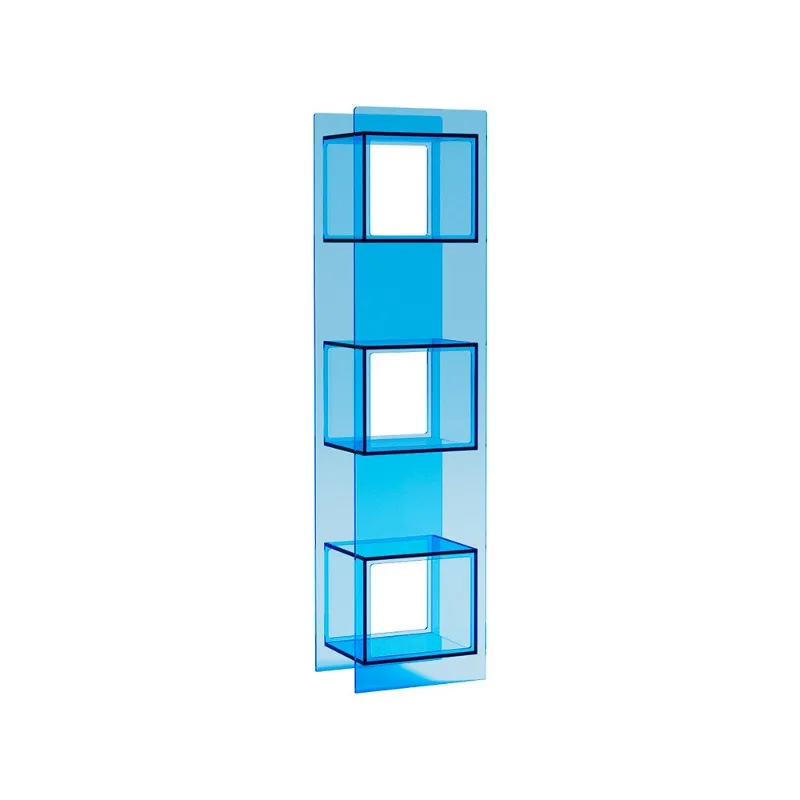 Light luxury transparent bookcase, household multi-layer acrylic small bookshelf, simple floor shelf against the wall
