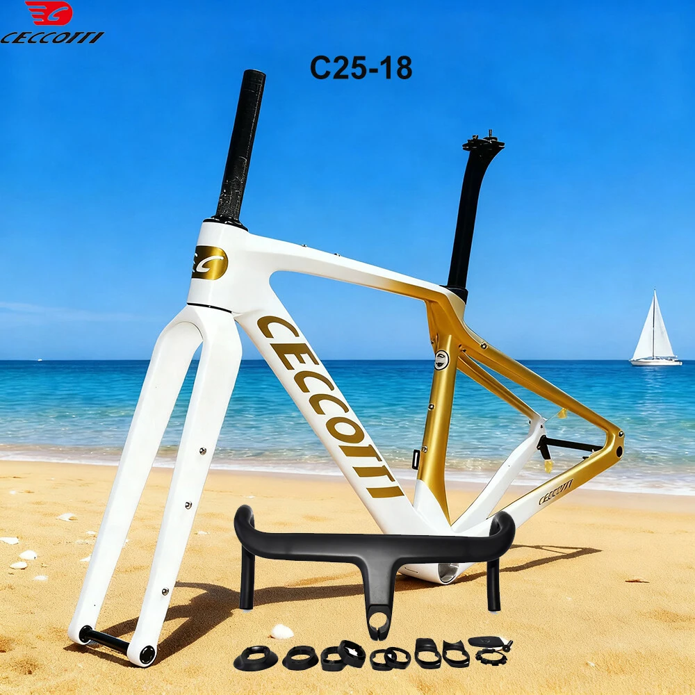 Full Carbon Gravel Bike Frame, Disc Brake, Hidden Cable, Bicycle Frameset, Max Tire 50C frame , BB386 or T47 thread BB Frame