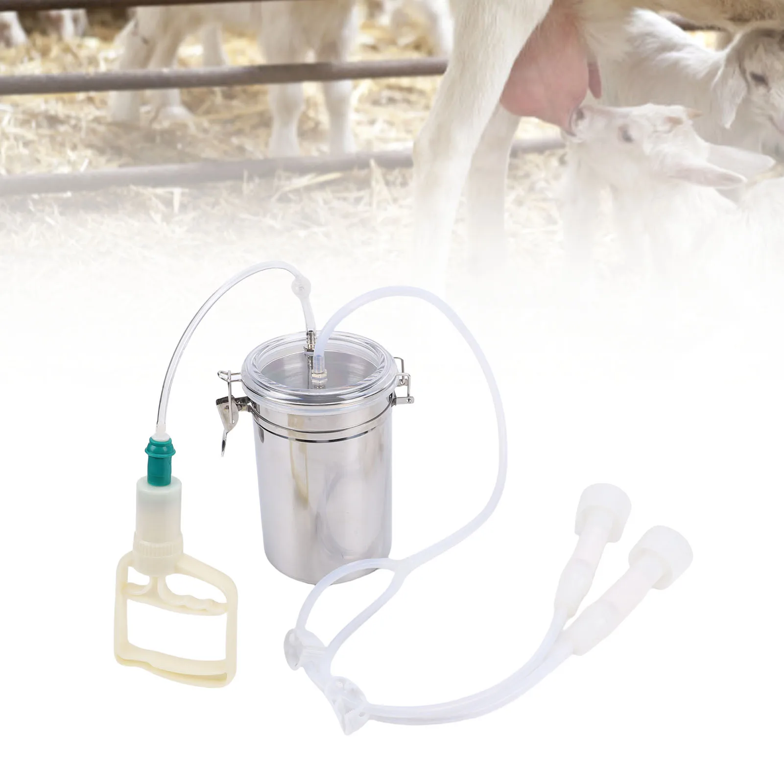 

Ручной доильный аппарат 2000 мл, экономящий усилия, с регулируемой подачей, из нержавеющей стали, портативный набор для доения для молочных ферм и заводов