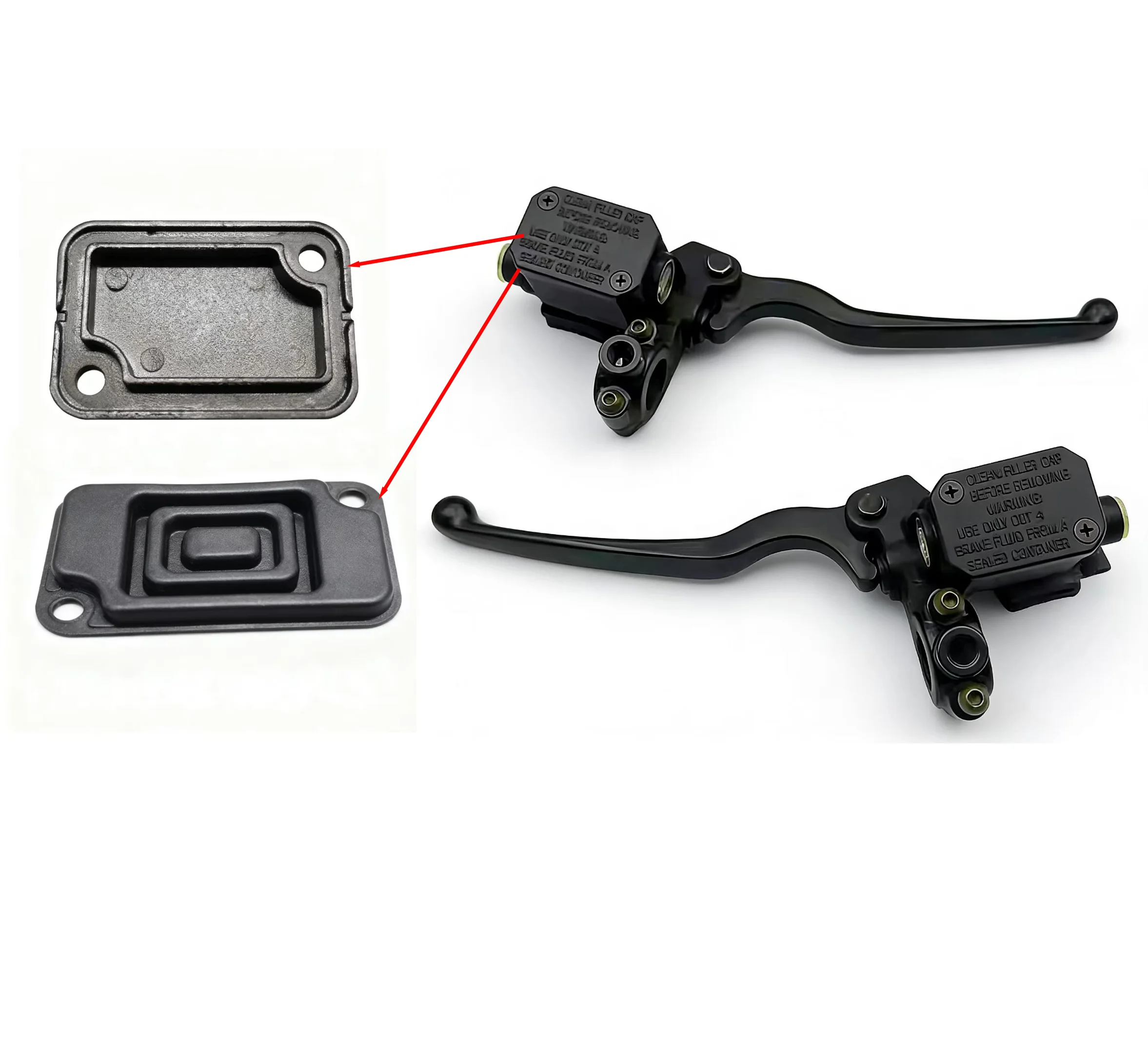 Brake Pump and Cover Gasket, Motorcycle Brake Assembly and Oil Cap Master Cylinder Cover, Suitable for Srmax250 Sr250 Mp3250 Mp3300 Mp3 500 X7 Motorcycle Parts