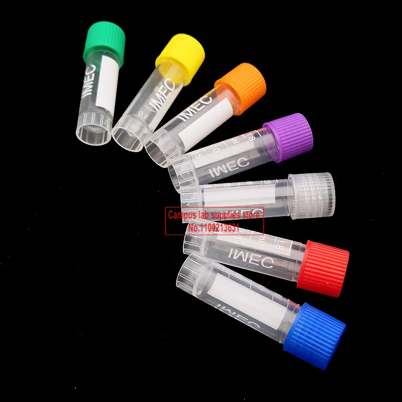 50pcs/lot Laboratory 1.8ml Plastic Scaled Freezing Tube, Preservative Sample Cryovial