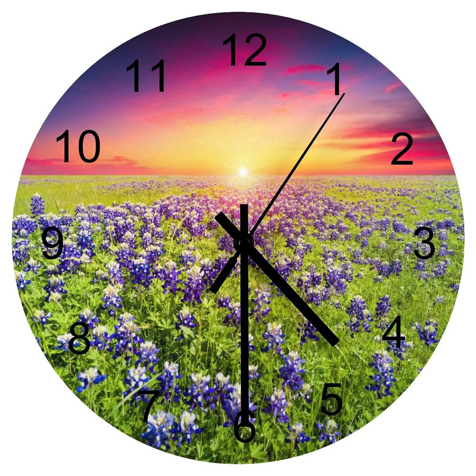 

Nursery Wall Clock Unsophisticated Flowers Nature Clocks 12 inch Silent Fashion Round Creative Hidden Hanging Retro