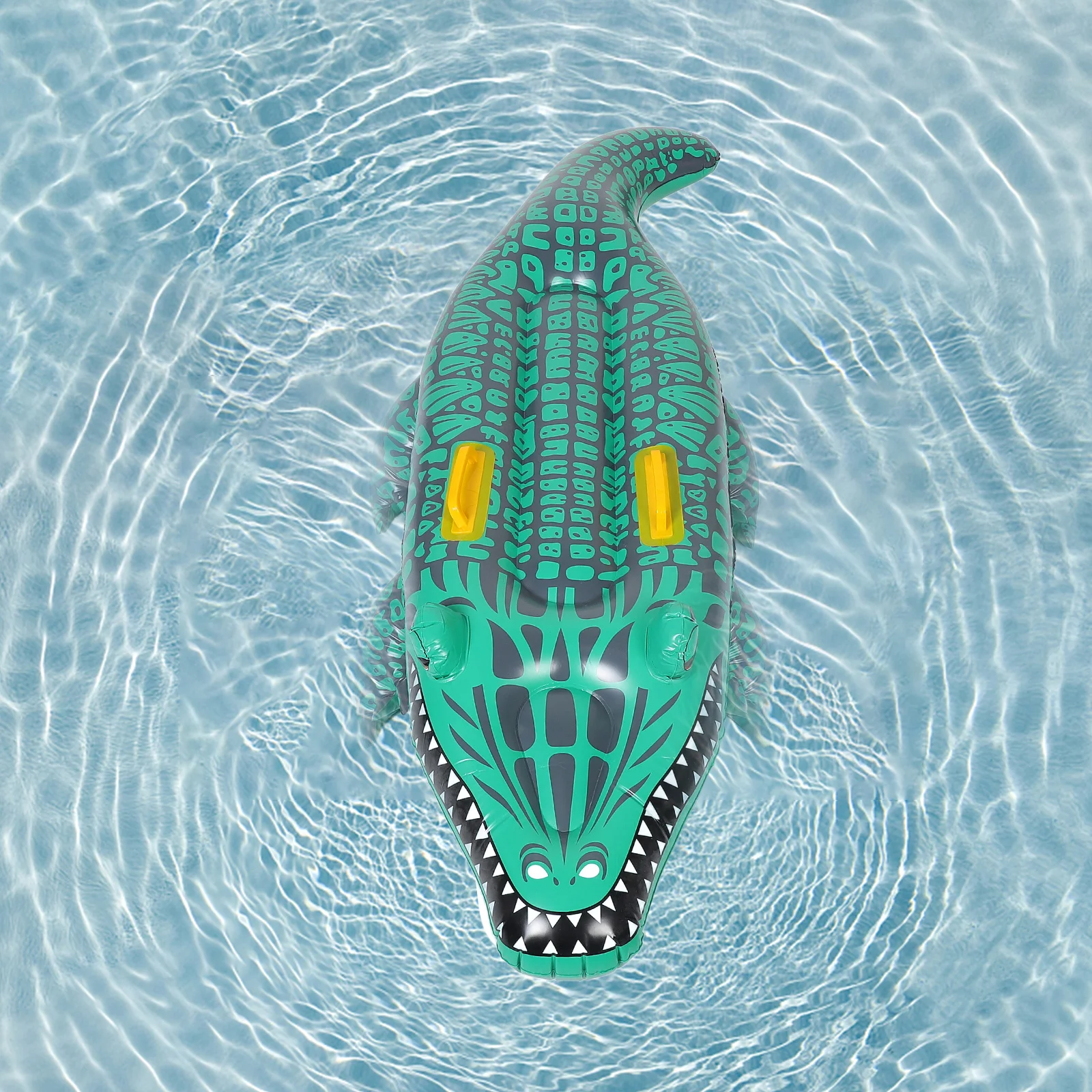 Inflatable Crocodile Surfboard Alligator Floating Pad Shaped Mat Daily Use Swim Pool Toy