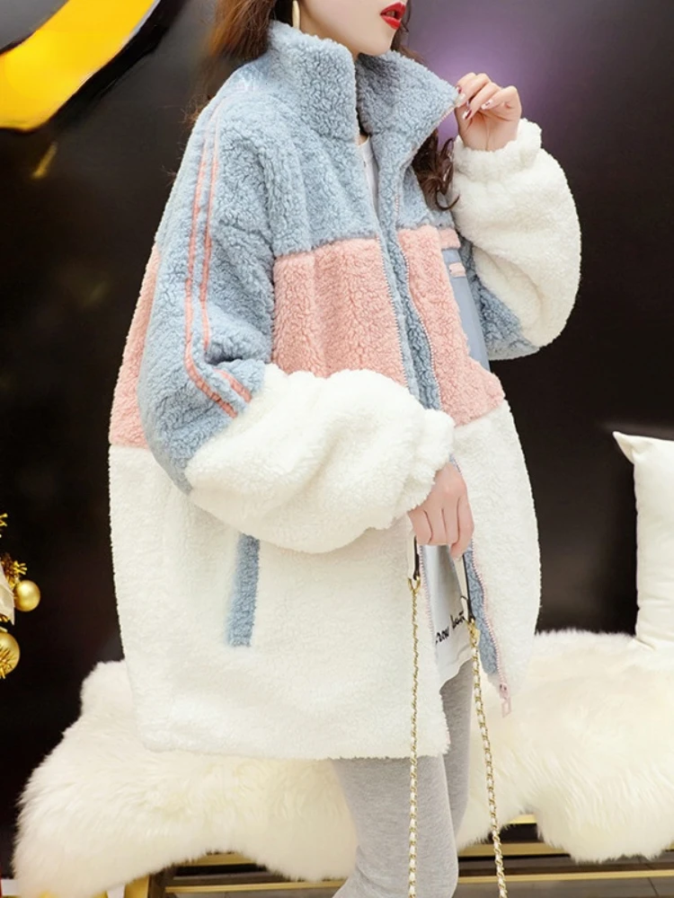 Faux Fur Coat Coat Lamb Wool Coat Women\'s Korean Version Loose New Autumn and Winter Fashion Thickened Hairy Cardigan Top Women