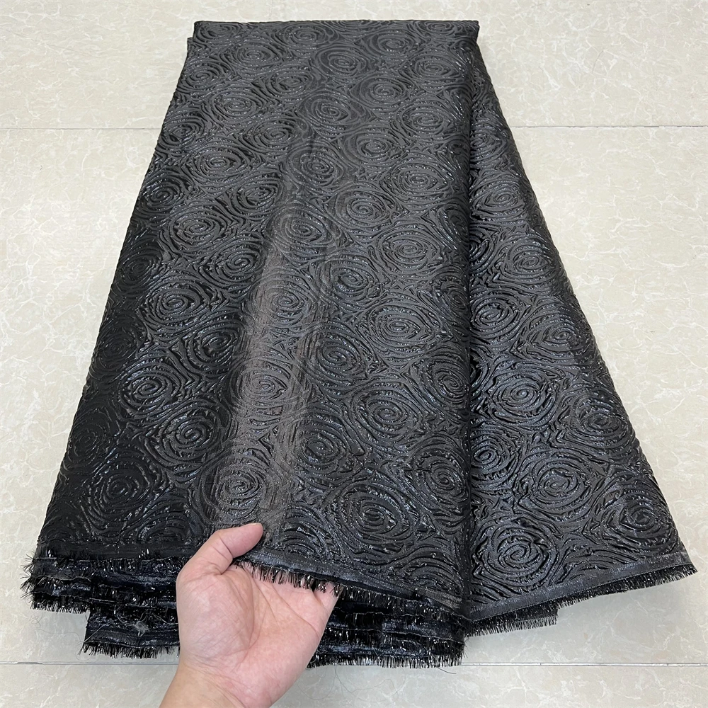 High Quality African Nigerian Tulle Lace Fabric Organza Embroidery Guipure Party Gown Dress Brocade Jacquard 2024 5Yard YXZ131