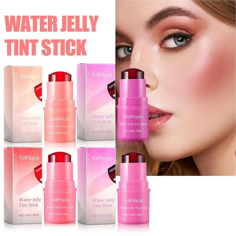 new Water Jelly Tint Stick Lip Gloss Blush 2-in-1 Tinted Lip Balm Water Lipstick Moisturizing Lip Gloss Beauty Lips tint Makeup