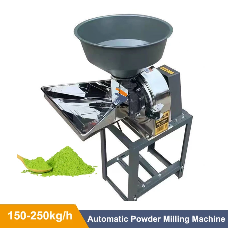 

Stainless Steel 150-250kg/h Dry Food Grinder Grains Herbal Powder Miller Spices Cereals Crusher Gristmill Flour Grinding Machine