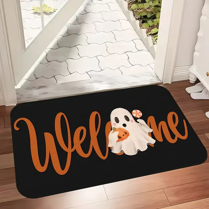 Halloween Welcome Floor Mats Non-Slip Doormat Bedroom Kitchen Bathroom Rugs Washable Carpet for Home Decor