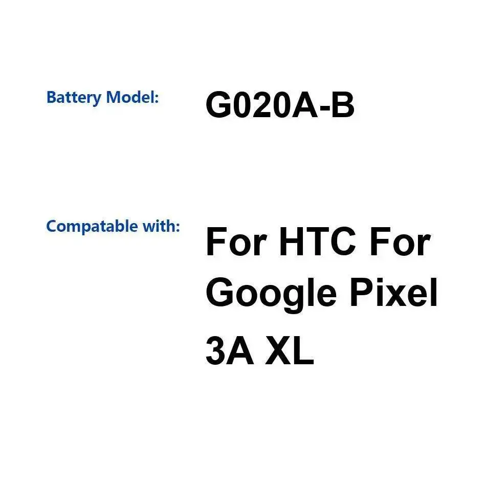 

Аккумулятор мобильного телефона емкостью 3700 мАч для HTC Google Pixel 3A XL, высокая совместимость G020A-B