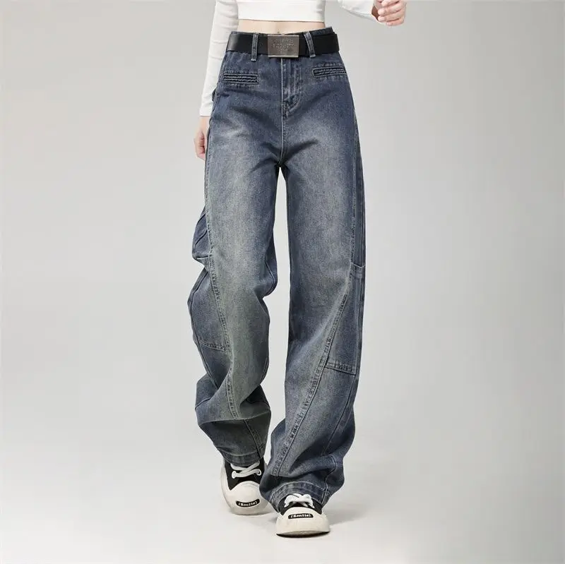 Fashionable Women's Jeans with Large Pockets, New Style, American Style, Slimming Effect