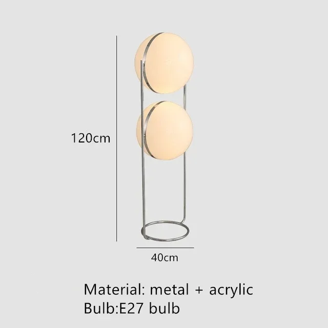 Nordic Creatieve Chroom Metalen Vloerlamp Wit Geel Acryl Bal Staande Lamp Woonkamer Hotelkamer Bank Decoratie Lamp
