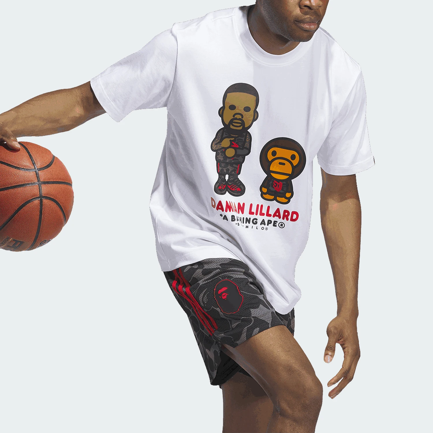 Adidas Authentic Bape Men's Sport Training Breathable Basketball Short Sleeve JF1155