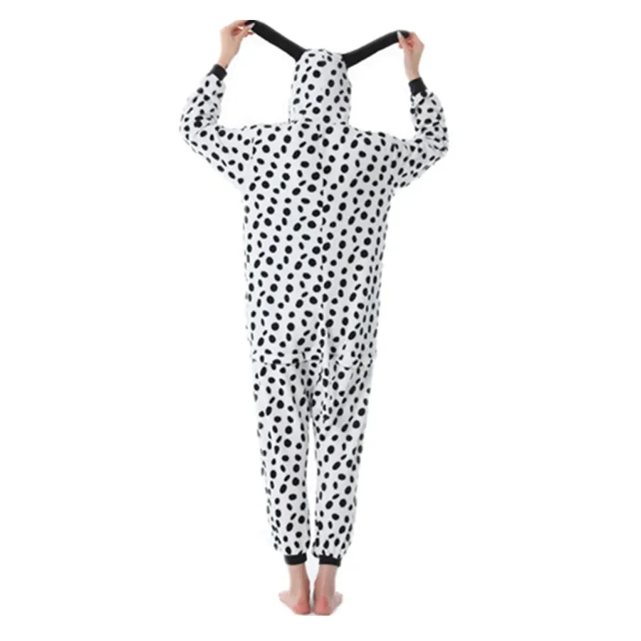 Dalmatian Adults Animal Cartoon Kigurumi Women\'s Men\'s Onesies Pajamas Cosplay Costume for Halloween and Carnival Party