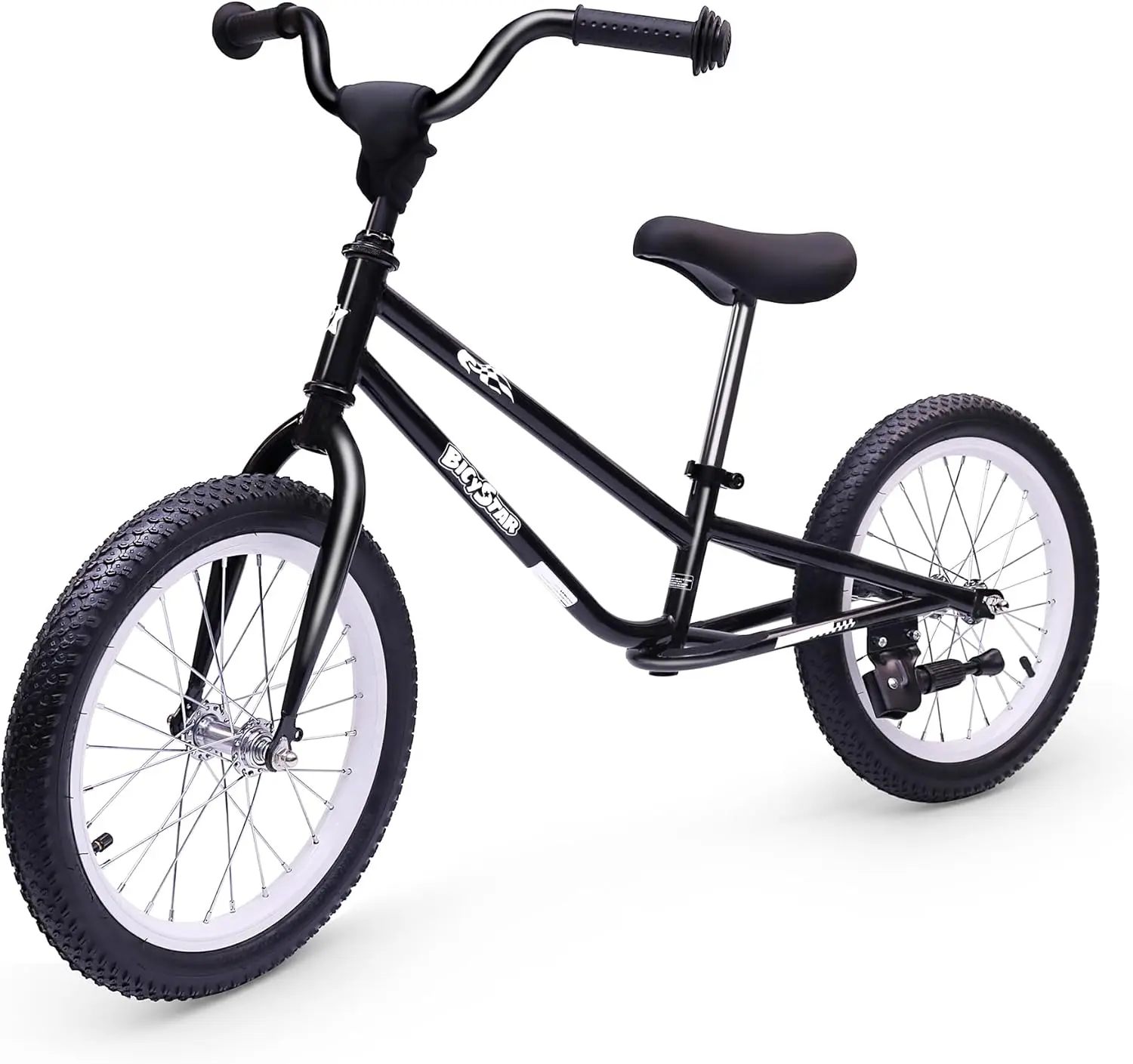 16 Inch Kids Balance Bike for 5-8 Year Old, BMX Kids Bike with No Pedals, Air Rubber Tires, Footrests, Adjustable Height for Big