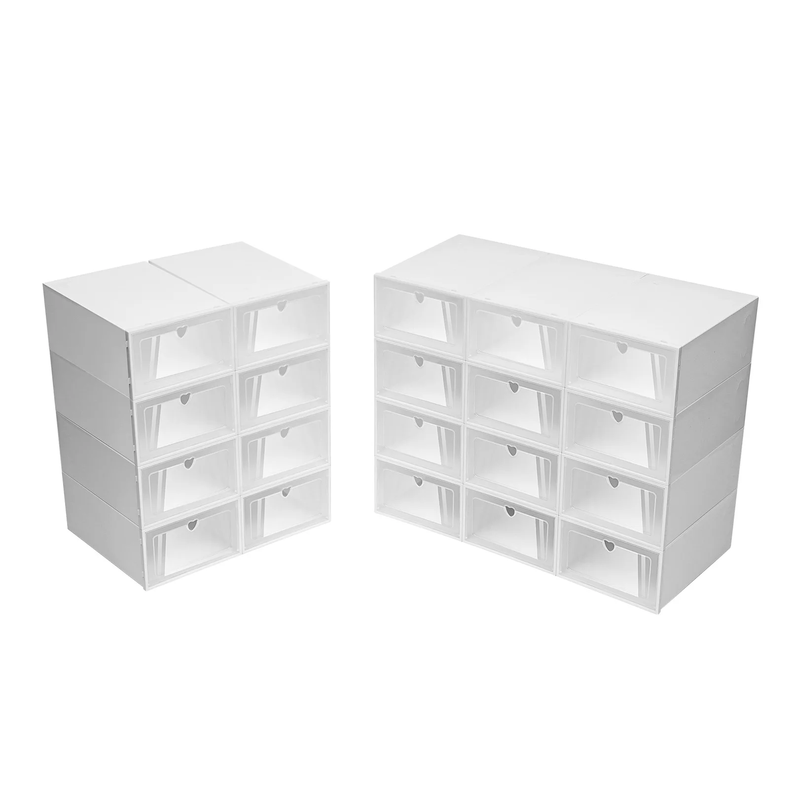 20PCS Plastic Shoe Box Storage Organizer Stackable Foldable Clear Shoe Container view 5