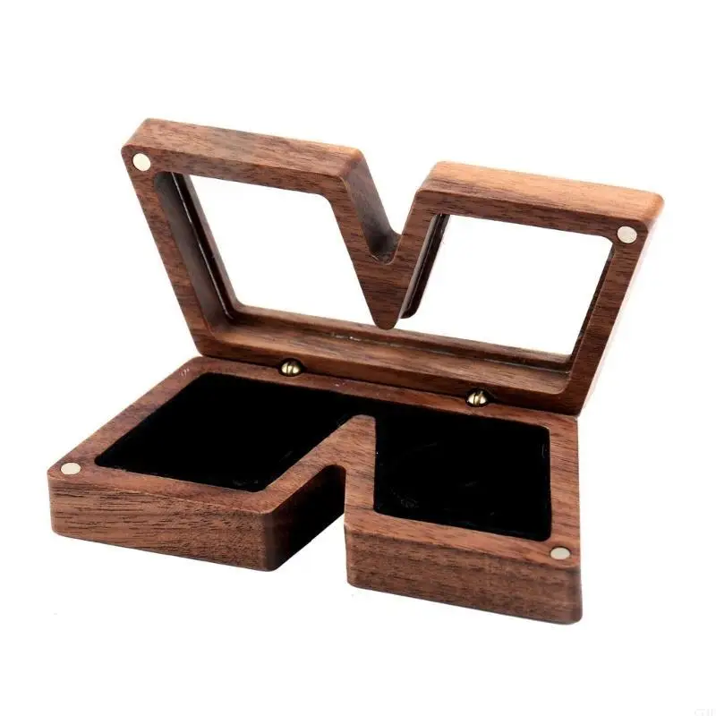 

C71F Portable Rings Display Casket with Plush Lining for Travel and Home Use