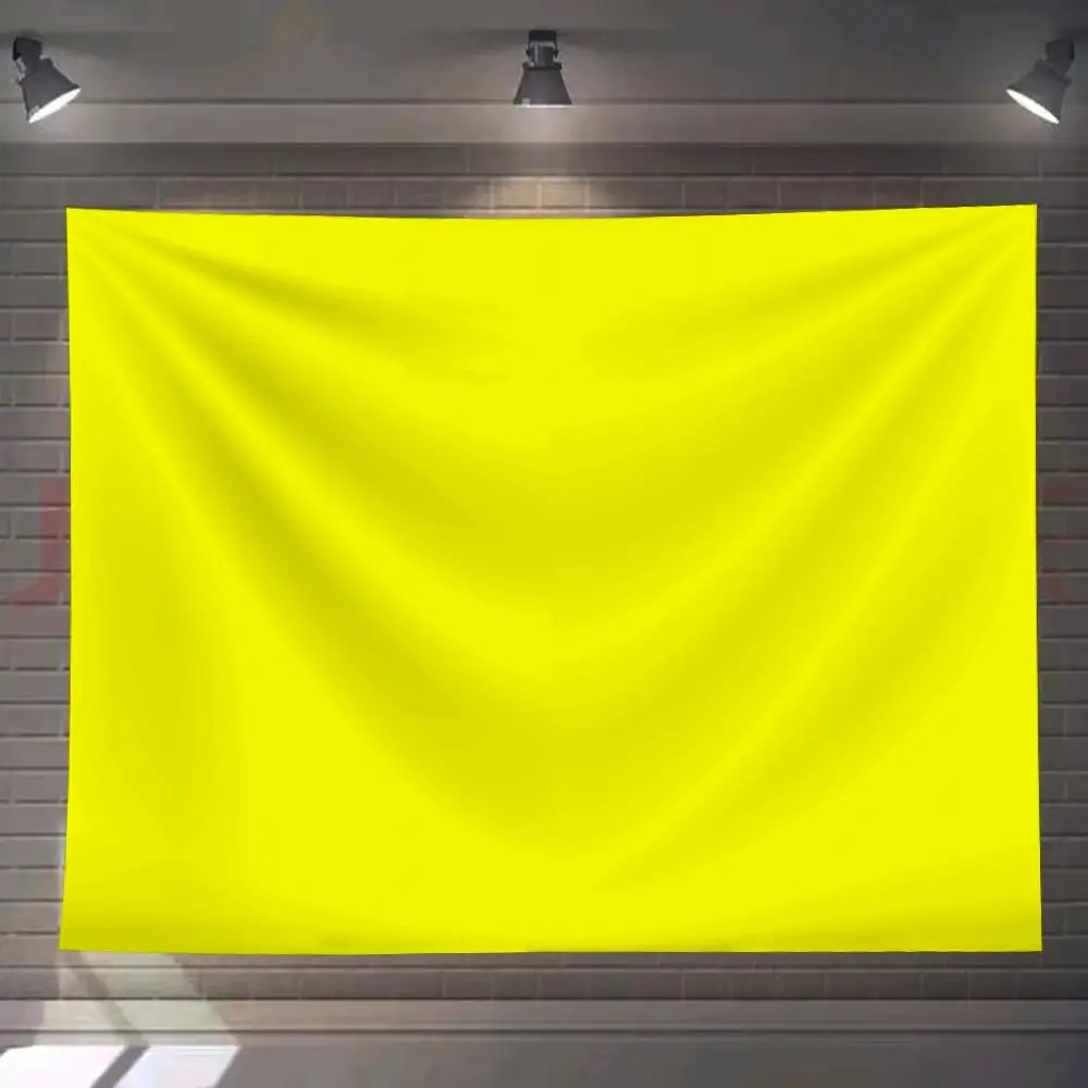 

Yellow Pure Solid Color Tapestry Custom Living Bedroom Party Dormitory Interior Wall Bohemian Decoration Attached Clip